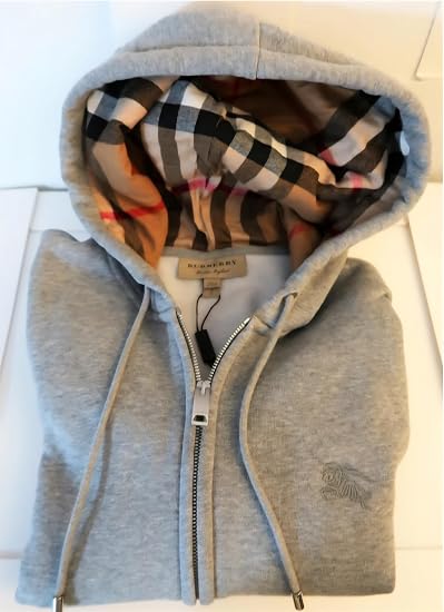 BURBERRY Claredon Nova Check Zip Hoodie : Clothing, Shoes & Jewelry size S