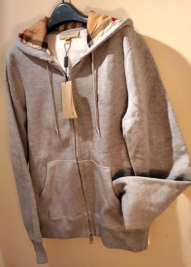 BURBERRY Claredon Nova Check Zip Hoodie : Clothing, Shoes & Jewelry size S