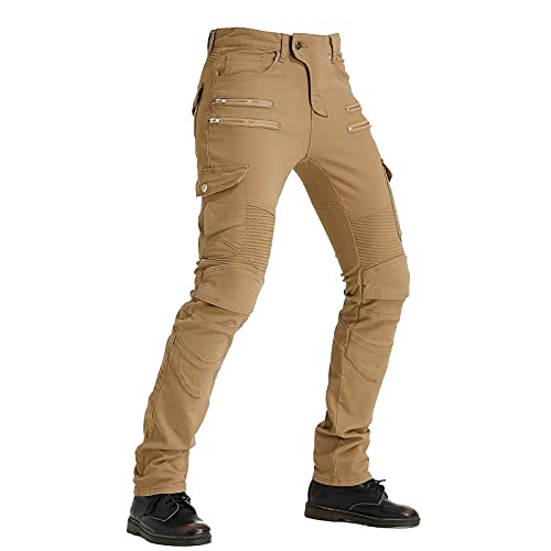 All Season Motorcycle Pants Motorbike Biker Denim Jeans Removable CE Armor (Knee, Hips) Cycling Protection size L
