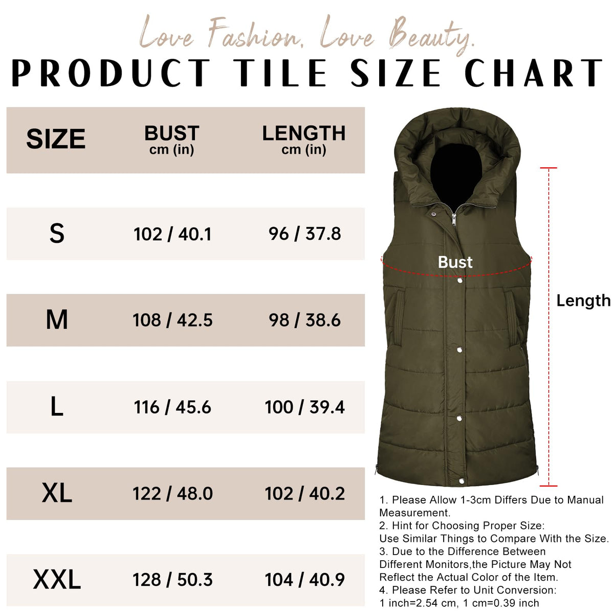 HEEKPEK Womens Puffer Vest Winter Hooded Sleeveless Zip Up Long Puffy Jacket Warm Thick Quilted Coats with Pockets size S