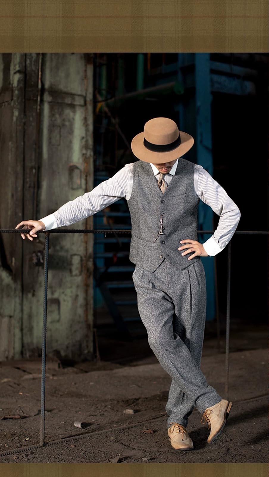 Men's Pants Business Casual Slim-Fit Herringbone Work Trousers - The Ideal Choice for Weddings and Parties size S
