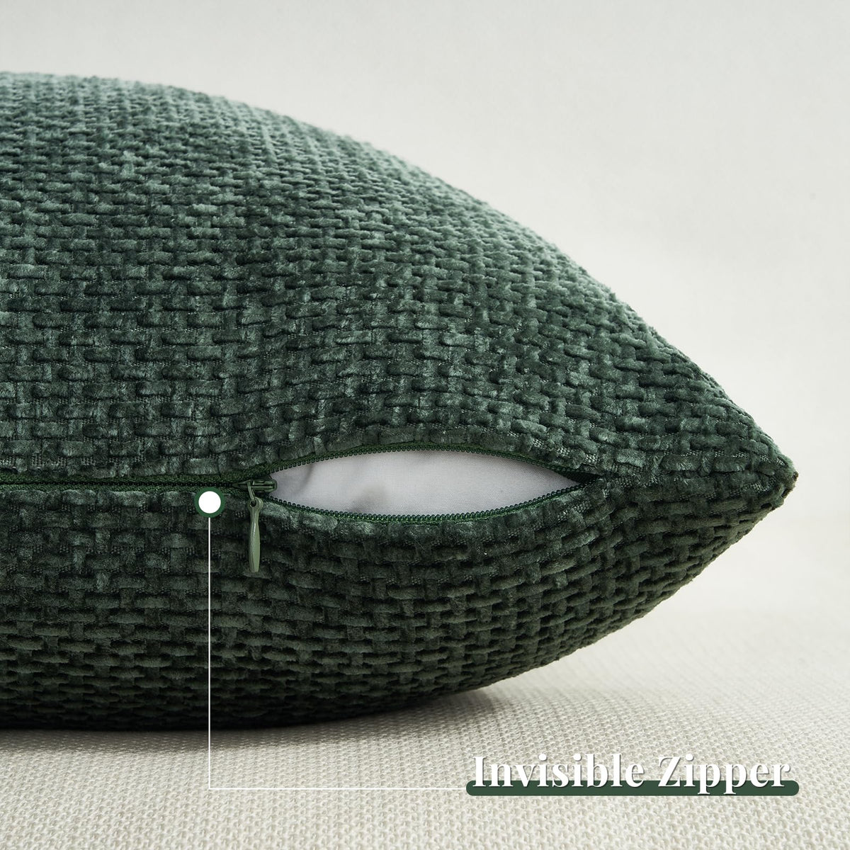 Topfinel Cushion Cover 45 x 45 cm Dark Green Pack of 4 Home Decoration