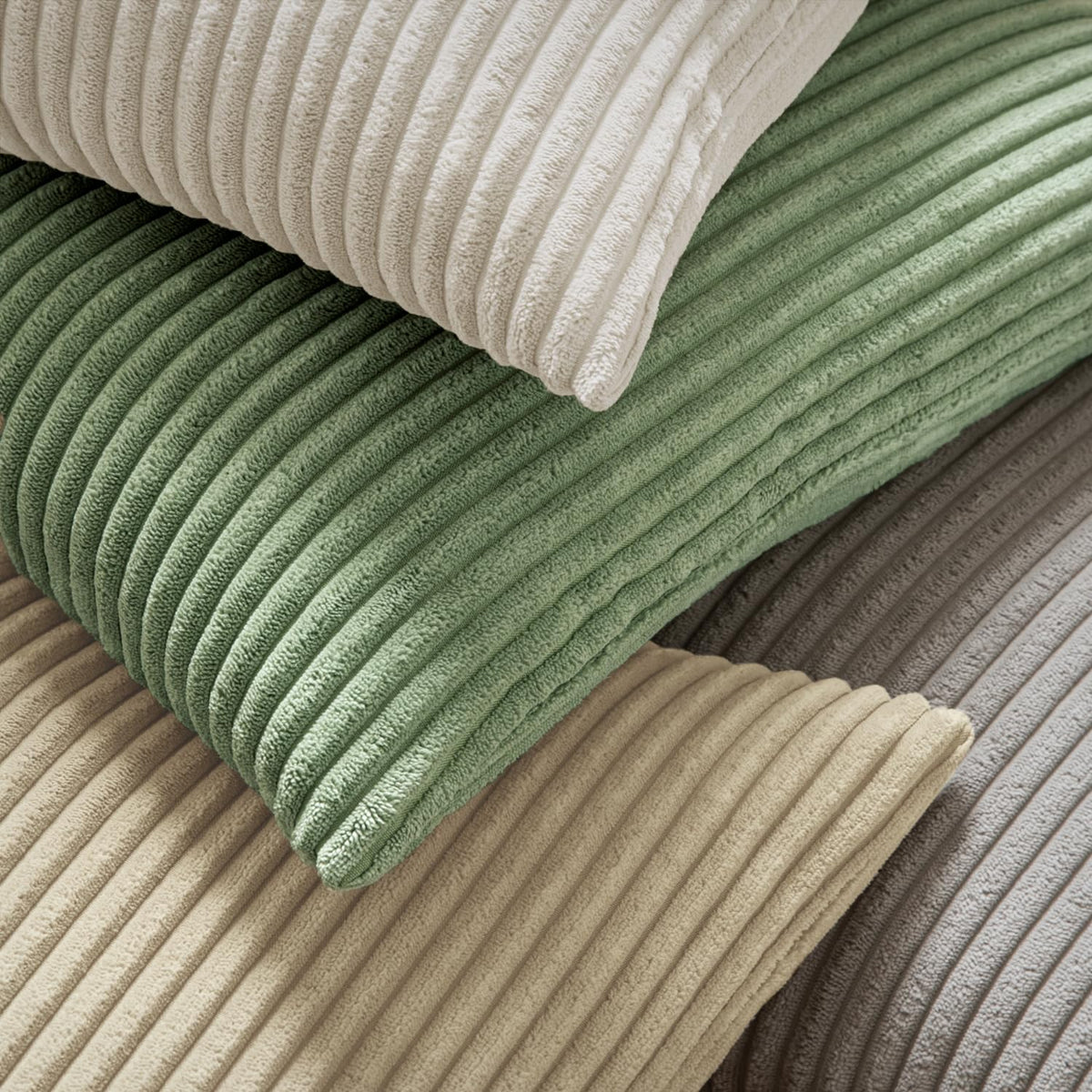 MIULEE Set of 2 Corduroy Cushion Cover 45x45 Sage Green Sofa Cushions
