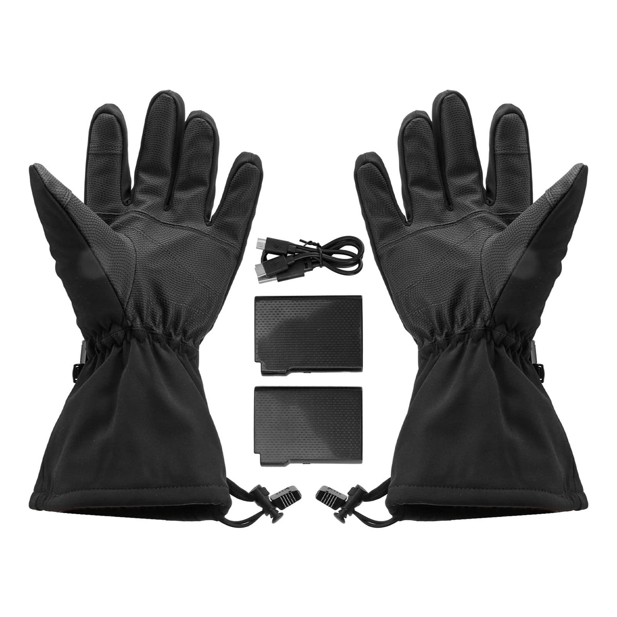 Touch Screen Heated Gloves Washable Electric Heater Gloves for Outdoor Riding Skiing (L)