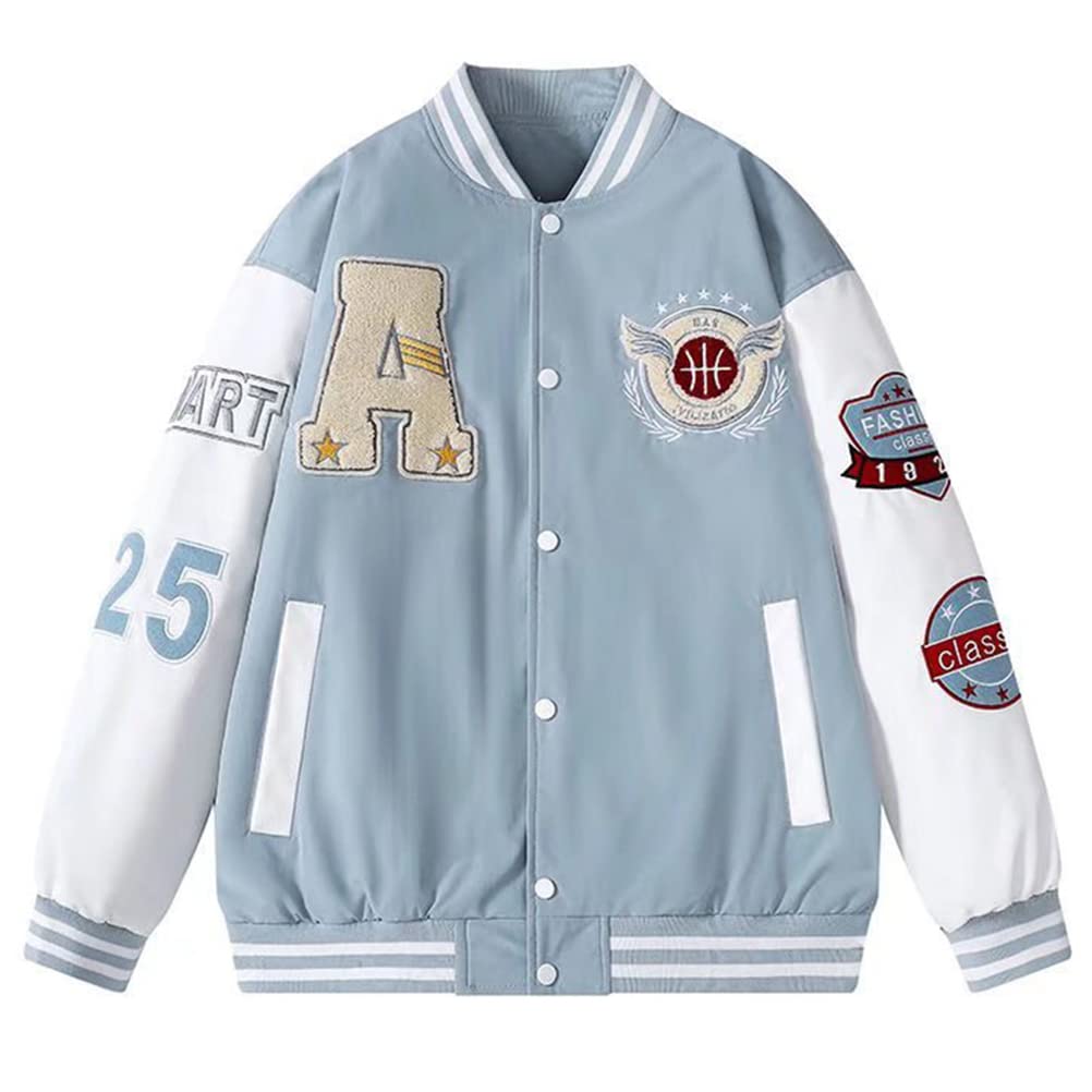 Yesgirl Men's Baseball Jacket College Jacket Unisex Bomber Jacket Coat Varsity Jacket Oversized Sports Jackets Vintage Streetwear Outwear Autumn size L
