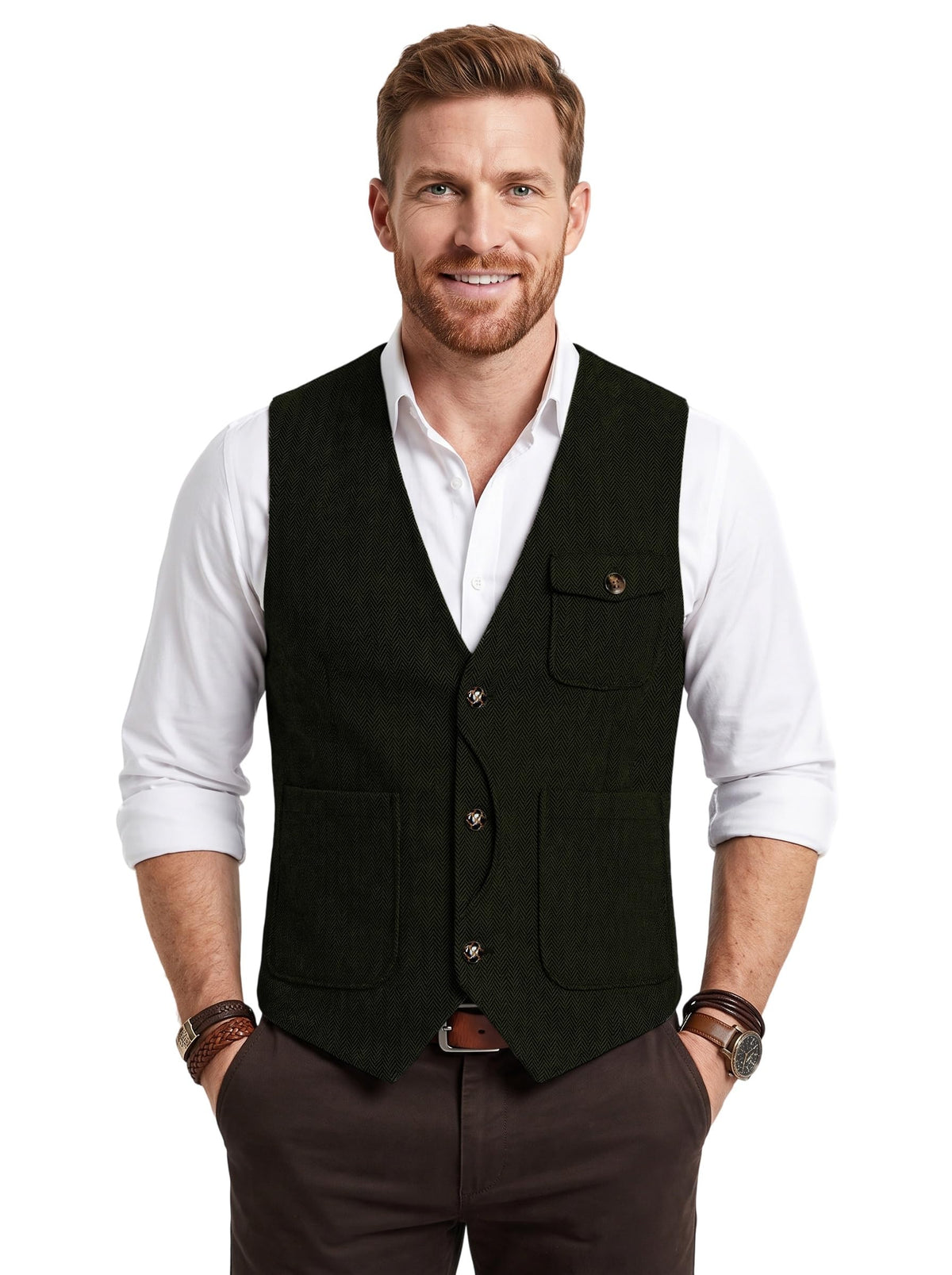 Solovedress Mens Vintage Tweed Waistcoat size L