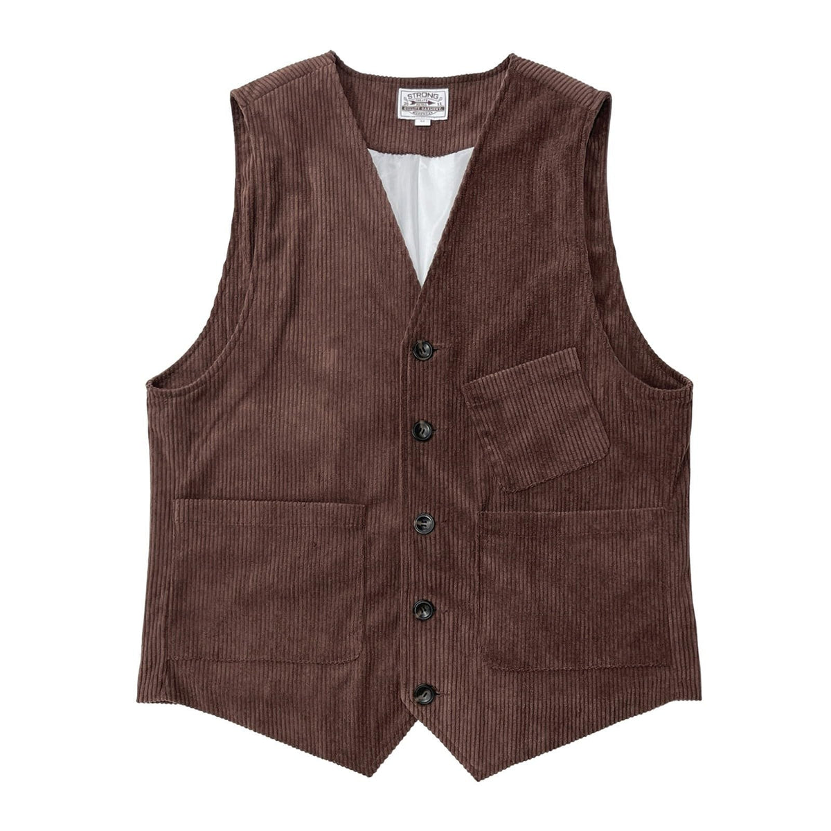 Men's Brown Corduroy Vintage Vest, Button Closure Sleeveless Waistcoat with Pocket Detail, Retro Style Corduroy Vest, Perfect for Casual or Vintage Outfits, Timeless Gentlemen's Vest size 2XL