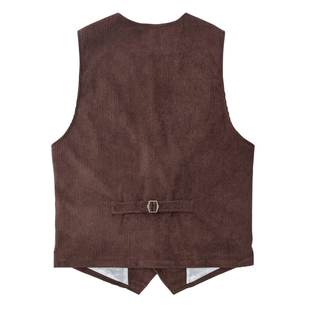 Men's Brown Corduroy Vintage Vest, Button Closure Sleeveless Waistcoat with Pocket Detail, Retro Style Corduroy Vest, Perfect for Casual or Vintage Outfits, Timeless Gentlemen's Vest size 2XL