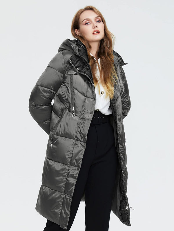 Winter Fashion Oversized Coats for Women Plus Zip Up Hooded Winter Coat Comfortable Novelty Casual Special Fashion (size L )