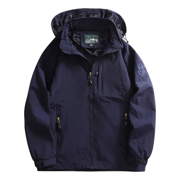 Men's Lightweight Hooded Rain Jacket Outdoor Windbreaker Jacket Full Zip Windbreaker Jacket Travel Hiking Rain Jacket size XL