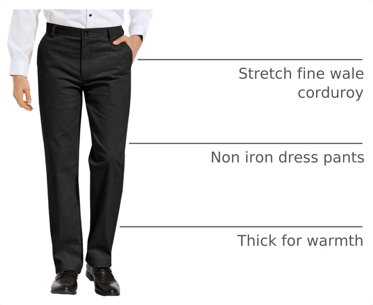 Alimens & Gentle Men's Corduroy Pant Straight Fit Flat-Front Casual Chino Pants size 34