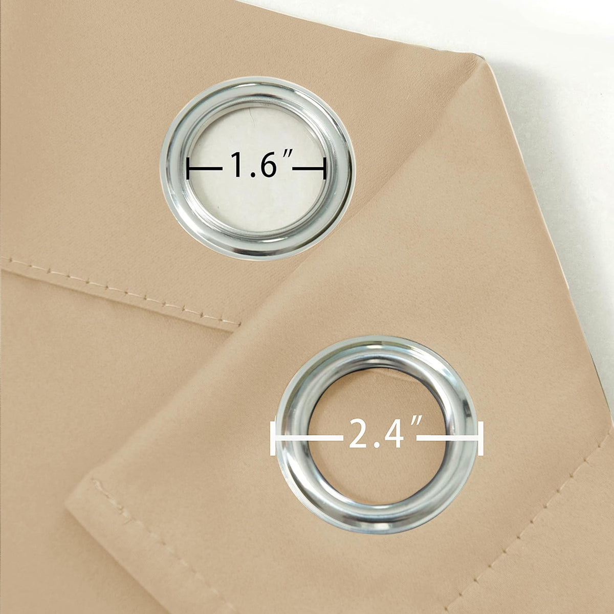 My home store Rideaux occultants super doux et solides à isolation thermique avec œillets pour chambre à coucher et salon, 228,6 x 274,3 cm (l x L), beige (2 panneaux)