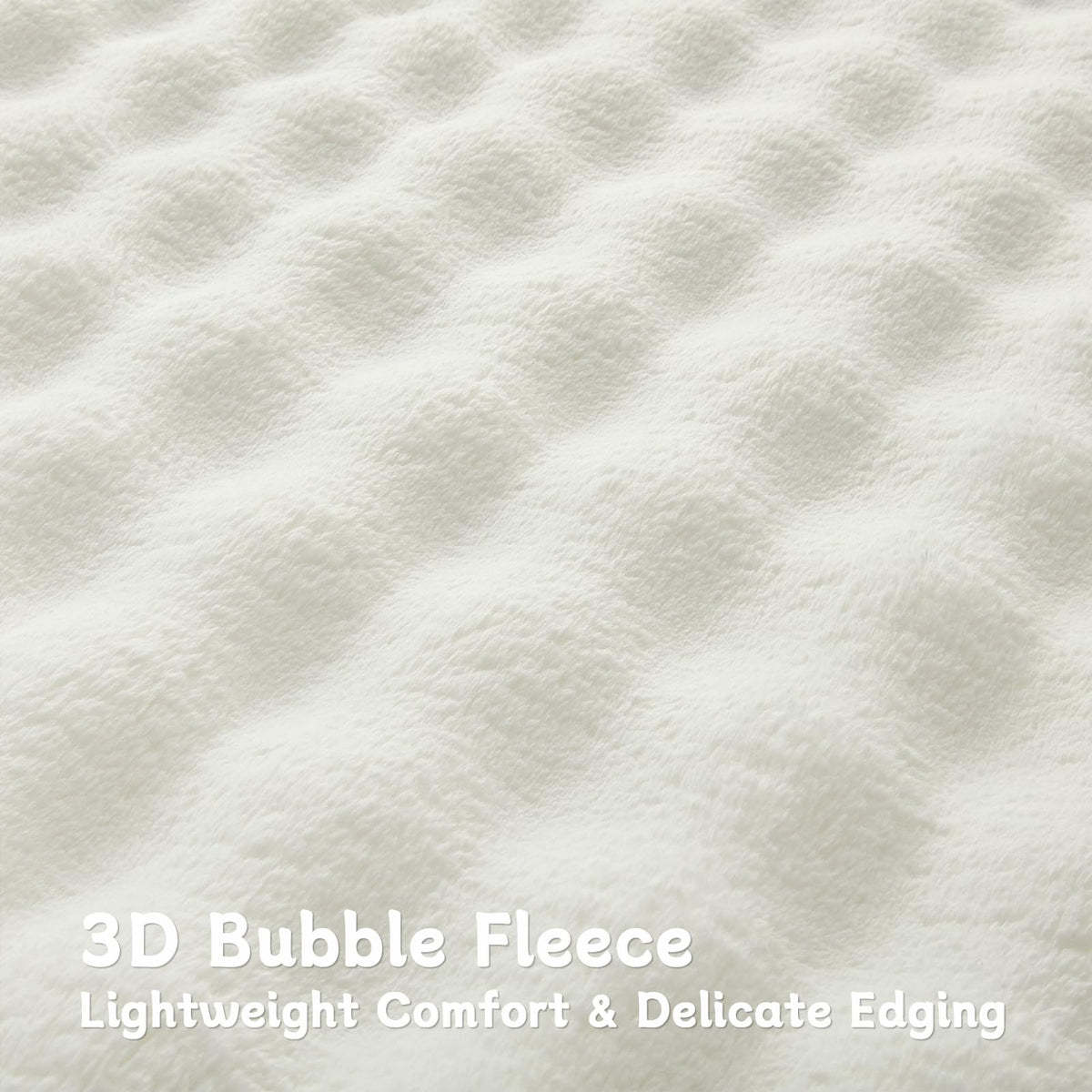 Topfinel Bubble Blanket Cuddly Blanket Fluffy White - 150 x 200 cm Sofa Blanket & Couch Blanket Made of Imitation Wool Blanket, Warm Fleece for Living Room Decoration Aesthetic Blanket, Soft Blanket