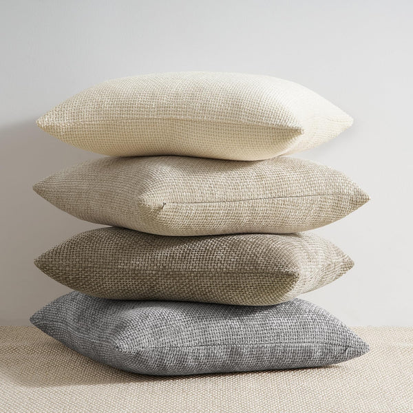 Topfinel Cushion Cover 45 x 45 Set of 4 Decorative White Crème Gradient Bedroom Living Room Home Cushion Cover Chenille Soft Sofa Bed Decoration