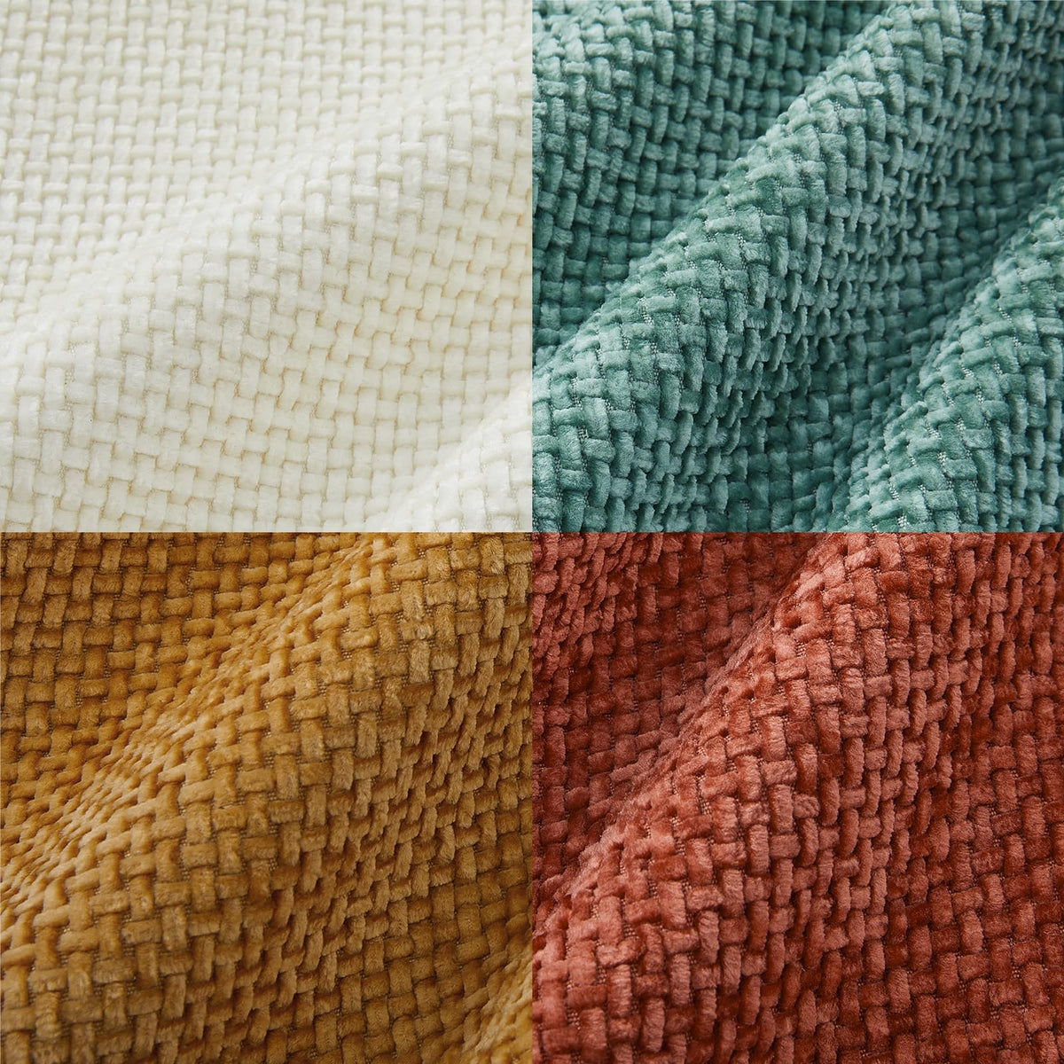 Topfinel Cushion Cover 45 x 45 Set of 4 Decorative Orange-Blue Gradient Bedroom Living Room Home Cushion Cover Chenille Soft Sofa Bed Decoration