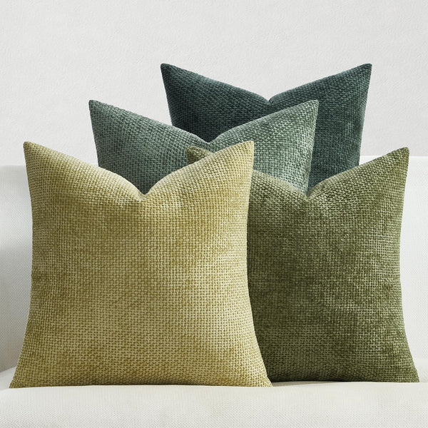 Topfinel Cushion Cover 45 x 45 cm Dark Green Pack of 4 Home Decoration